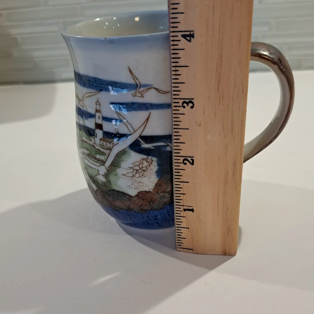 Vintage Otagiri Stoneware Mug. This beautiful seaside design mug portrays a sere - Picture 5 of 6